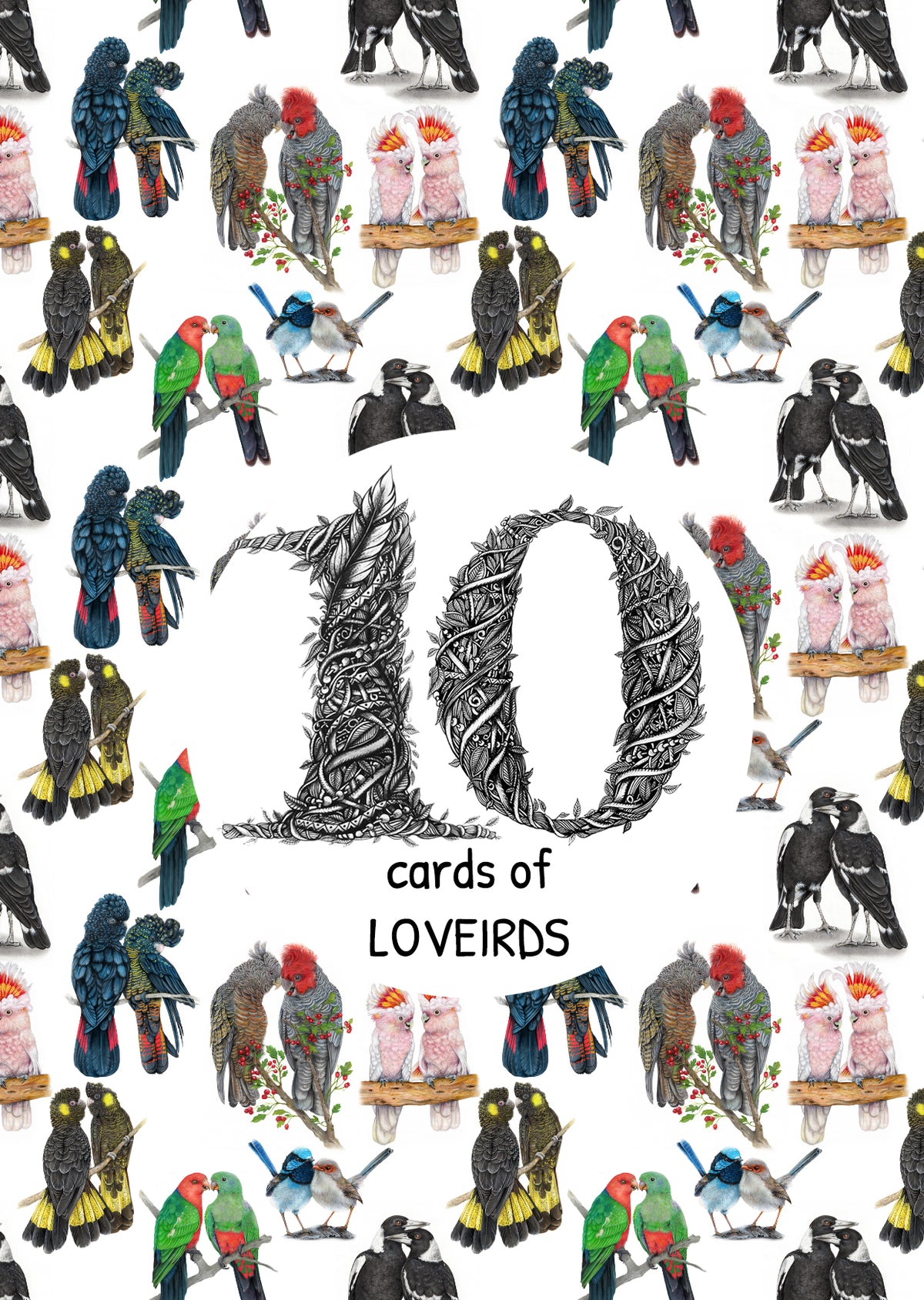 10 pack of Lovebird Cards