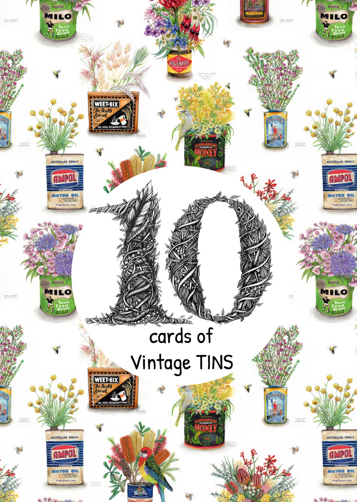 10 pack of Vintage Tins Cards