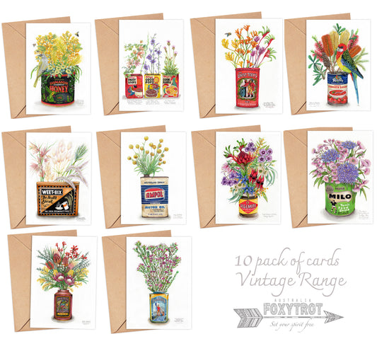 10 pack of Vintage Tins Cards