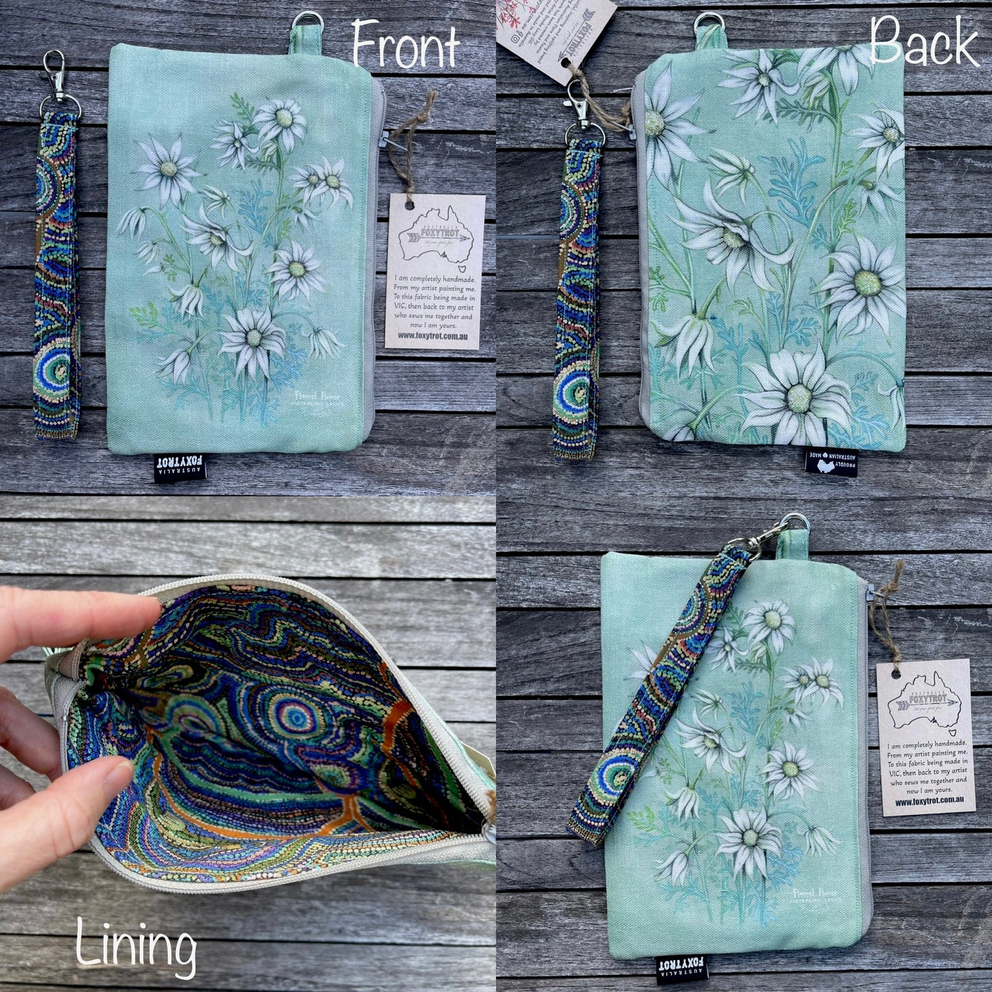 Flannel Flower Clutch