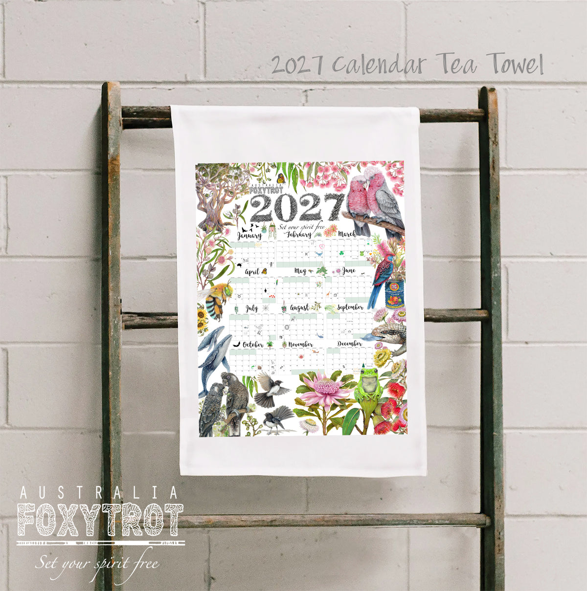 2027 Calendar Tea Towel
