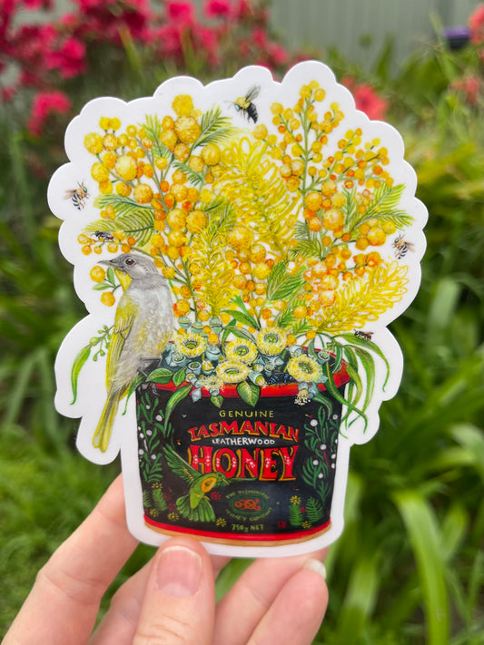 Tasmanian Honey Pot Vinyl Sticker