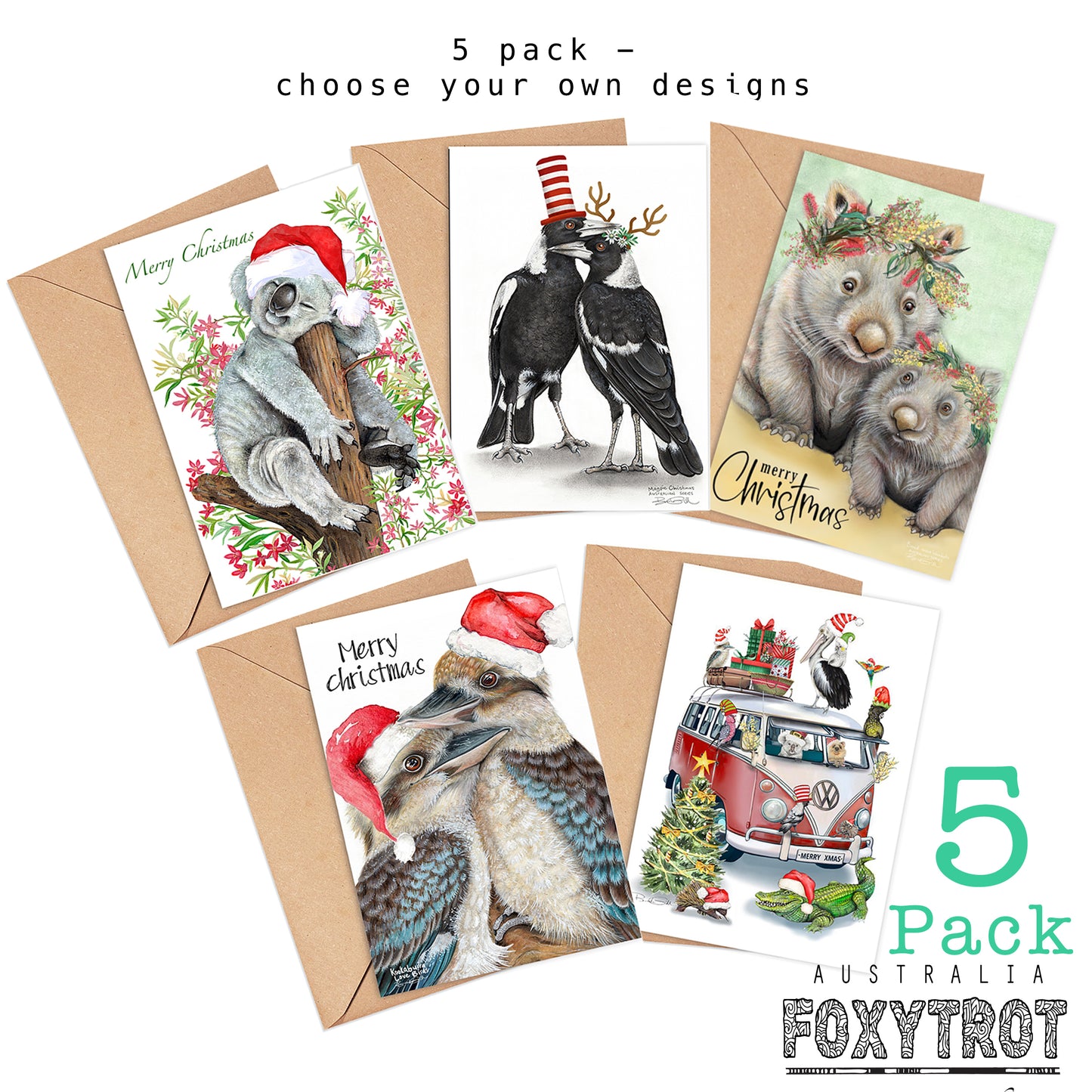 5 pack of Christmas Cards