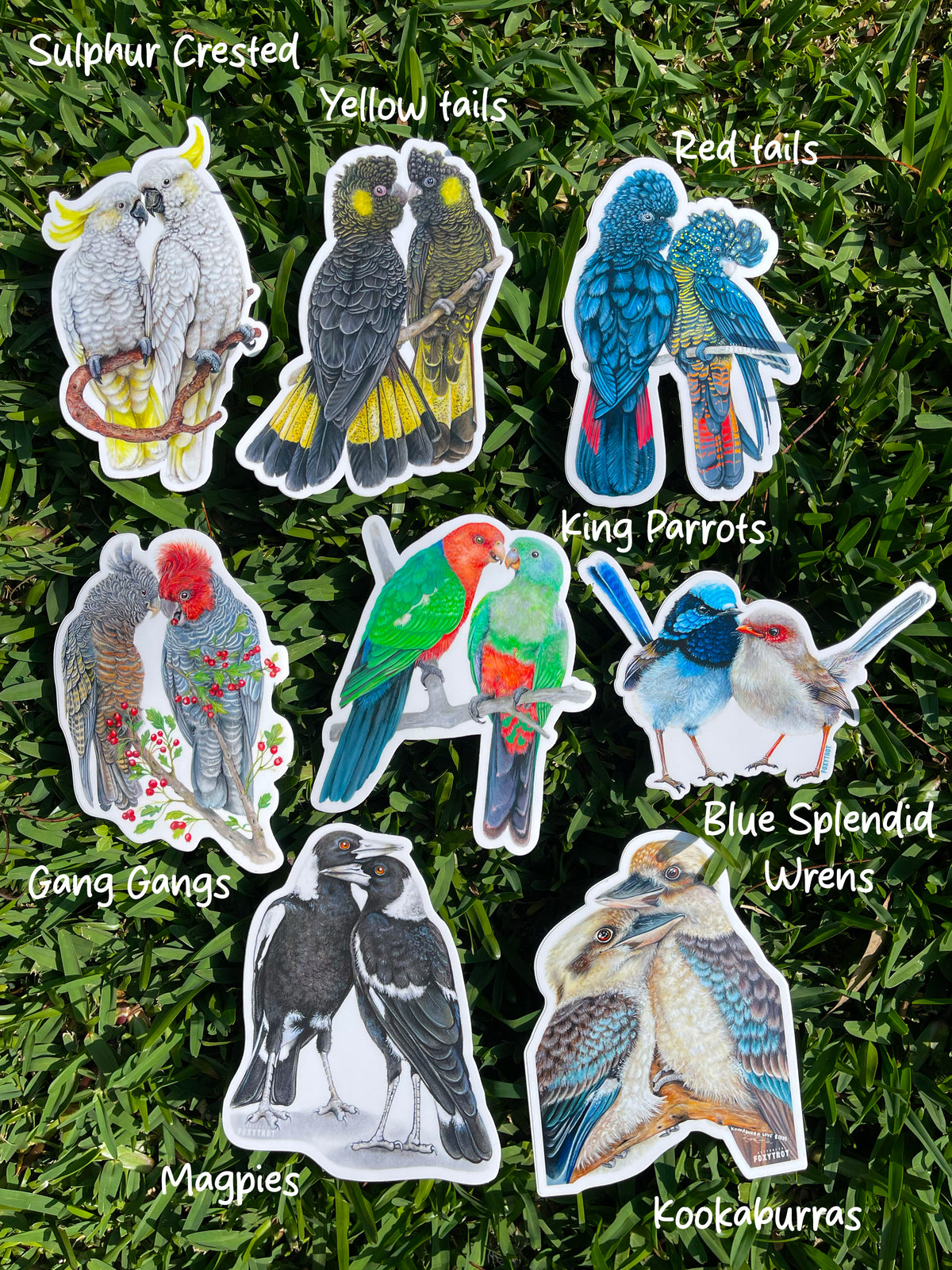 "Love Bird" pack of 8 Vinyl Stickers