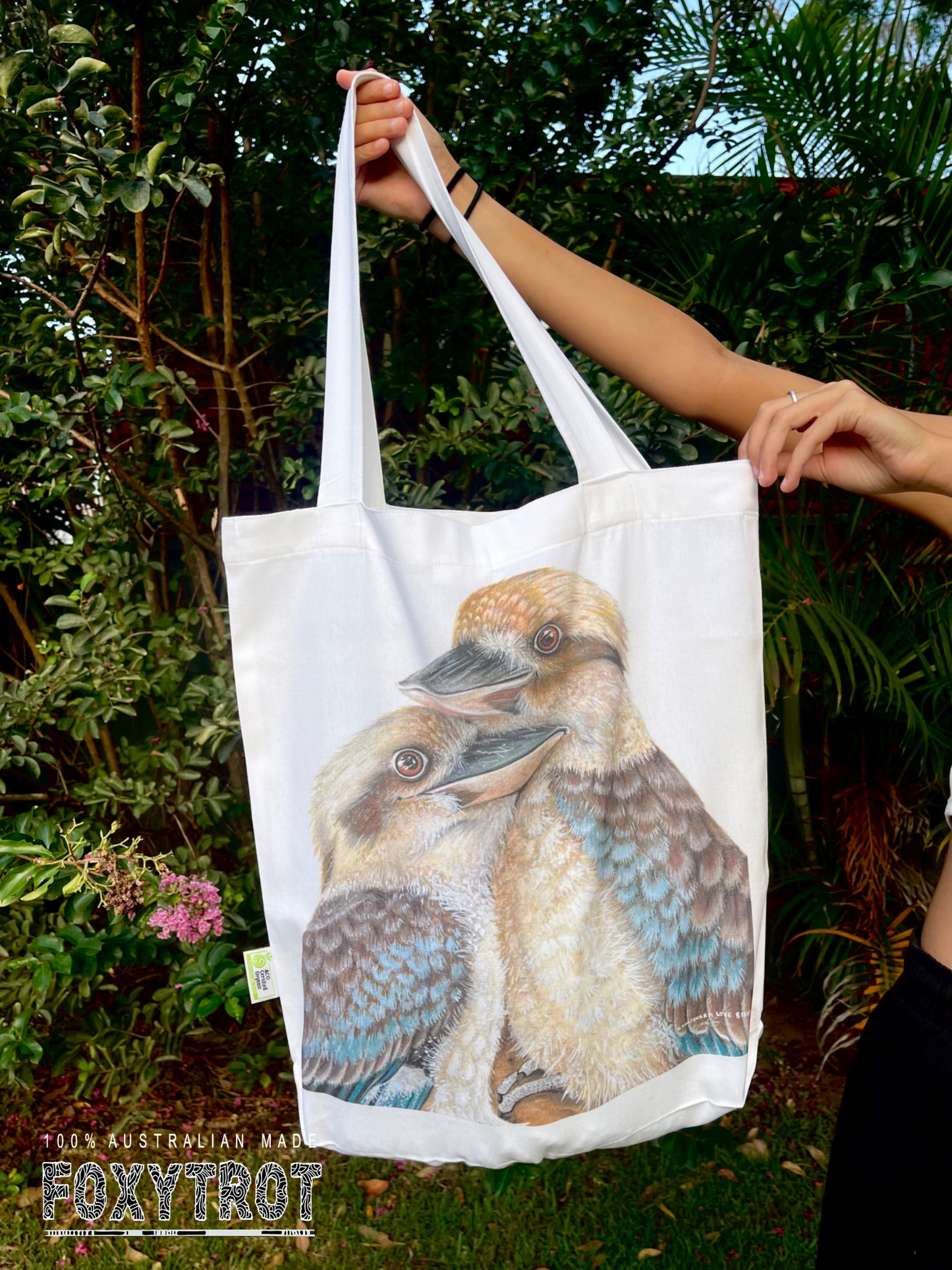 Kookaburra Love Birds Cotton Tote Bag