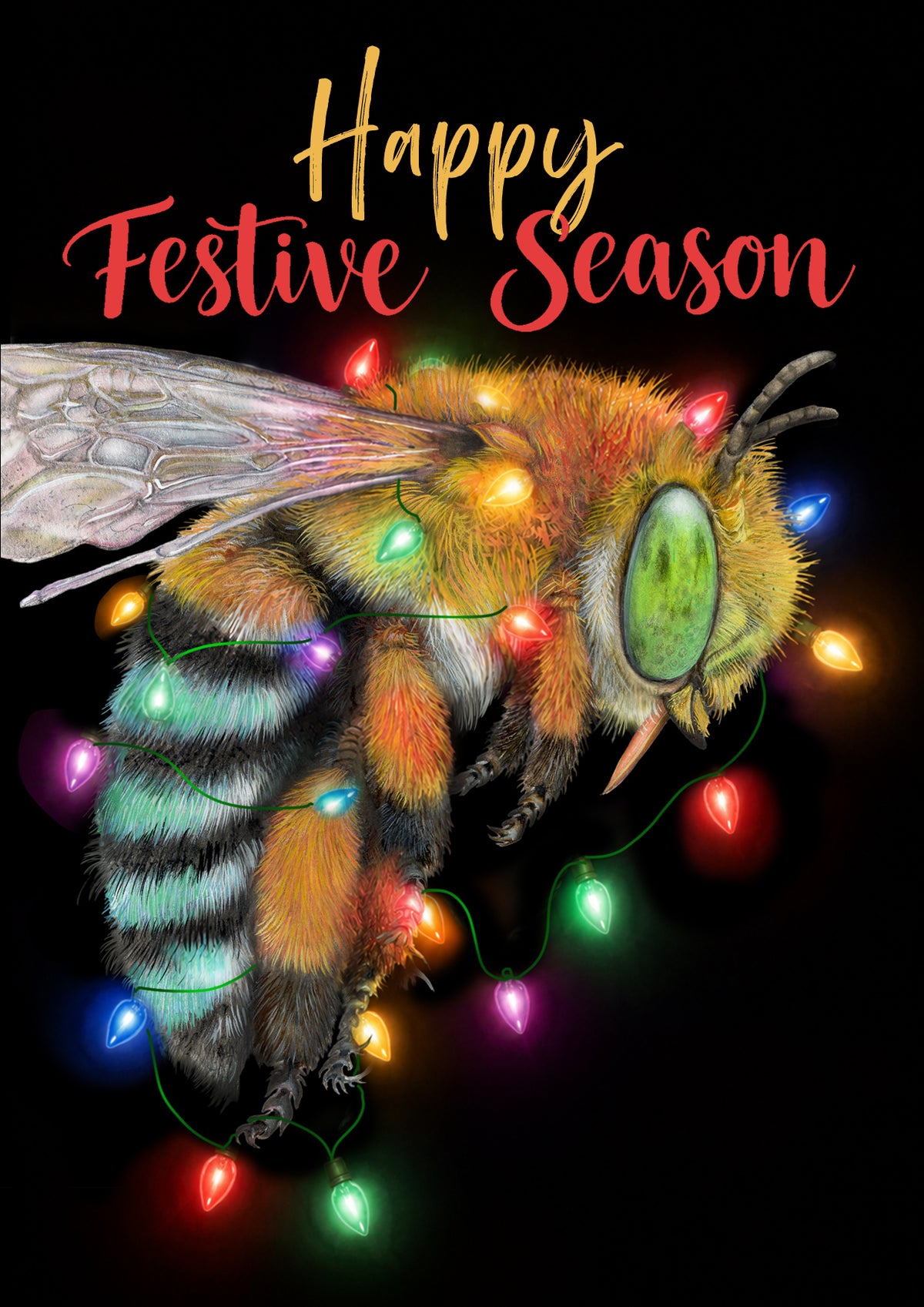 Christmas Blue Banded Bee Card