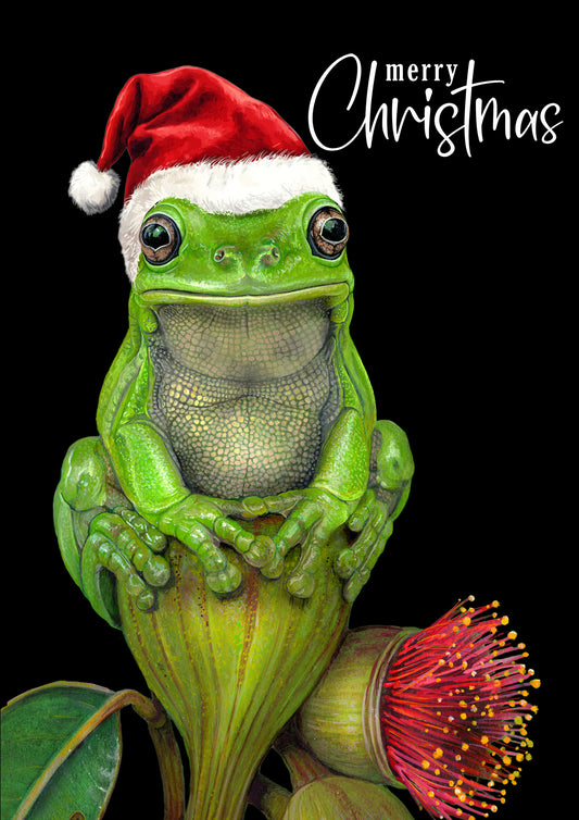 Christmas Green Tree Frog Card