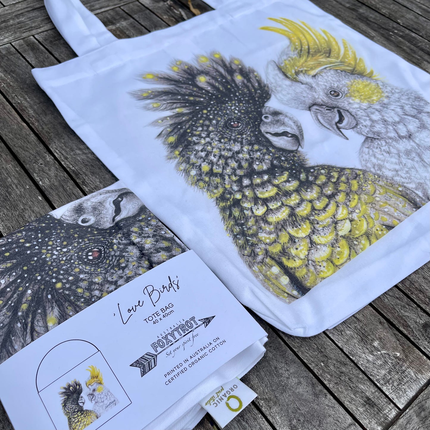 Cockatoo Love Birds Cotton Tote Bag