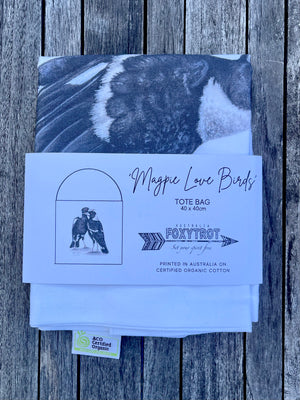 Magpie Love Birds Cotton Tote Bag