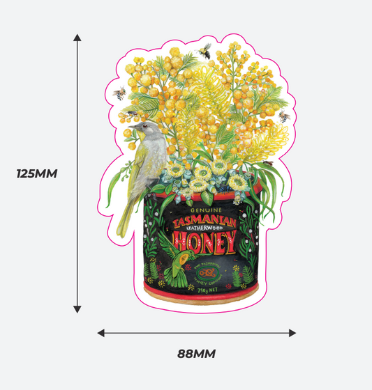 Tasmanian Honey Pot Vinyl Sticker