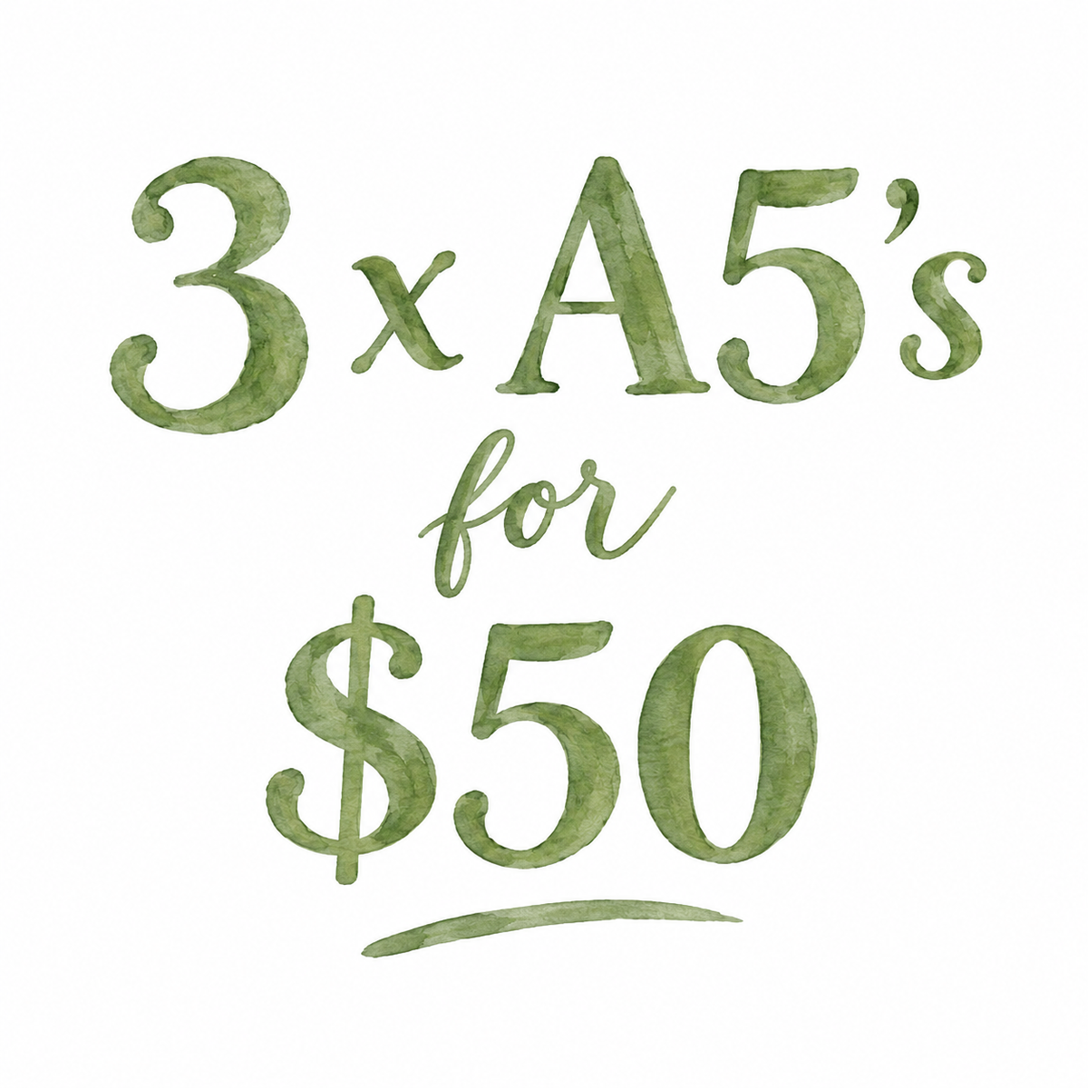 3 x A5's for $50