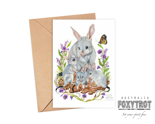 Bonnie Bilby with her beloved babies Card