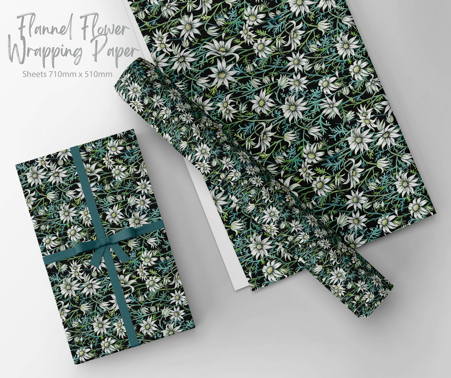 Australian made Flannel Flower wrapping Paper