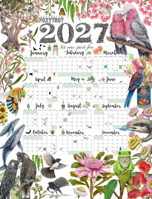 2027 Calendar Tea Towel