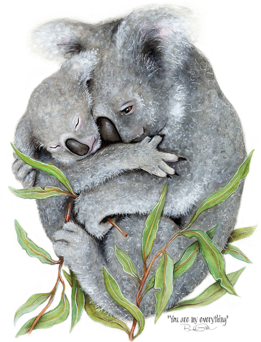 Hugging Koalas Tea Towel