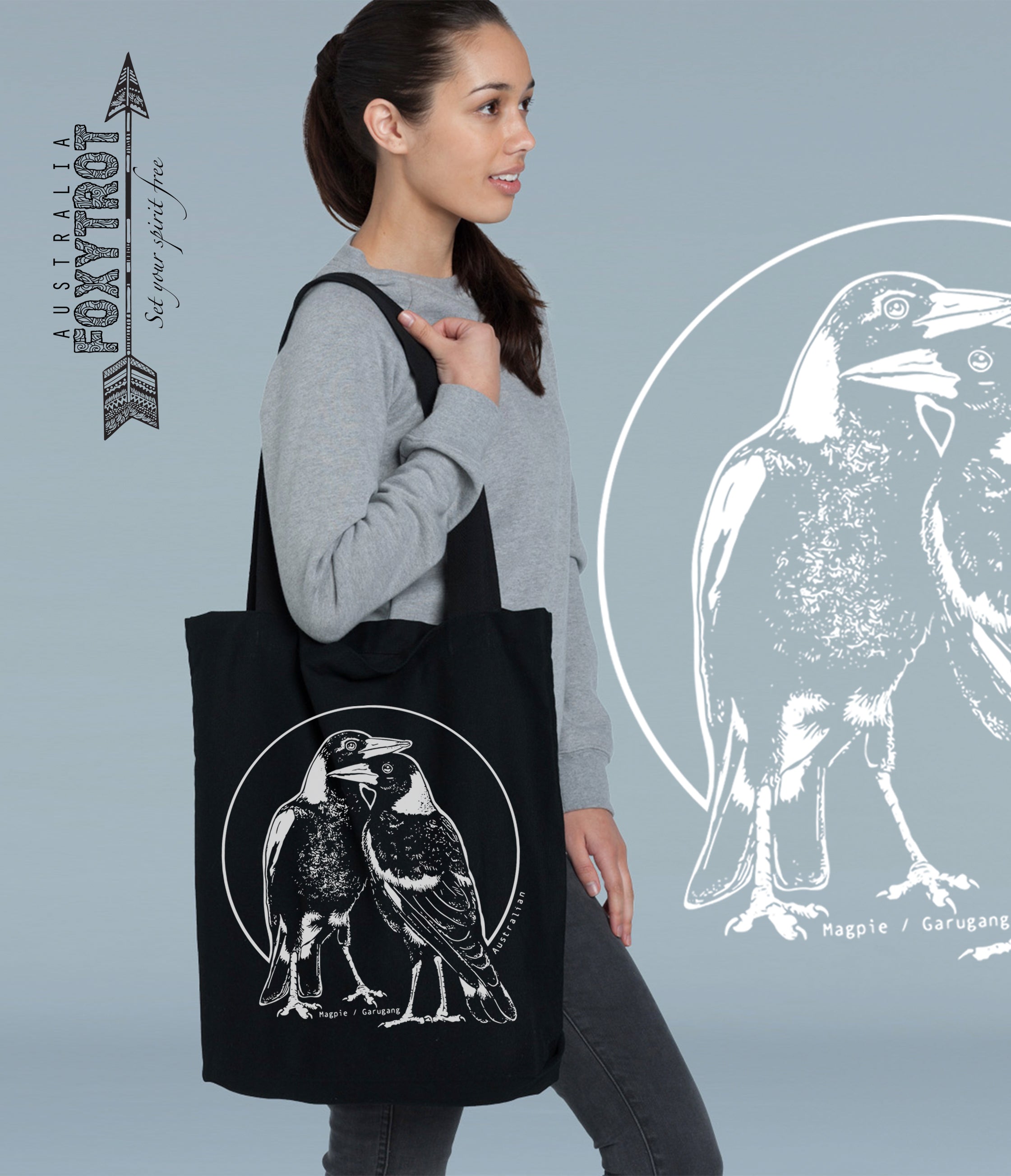 Magpie Canvas Tote Bag Foxytrot magpie-canvas-tote-bag-foxytrot
