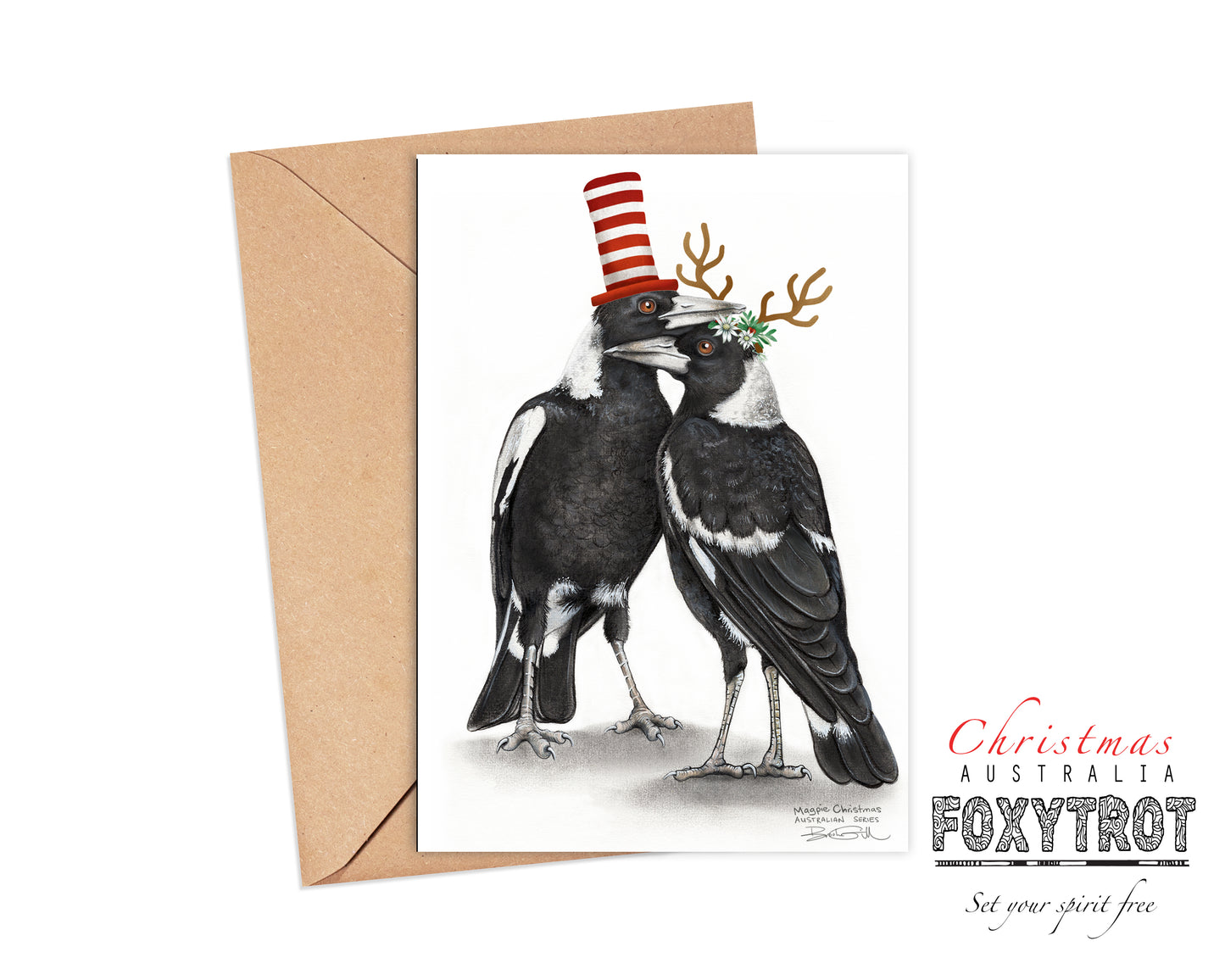 Magpie Christmas Card