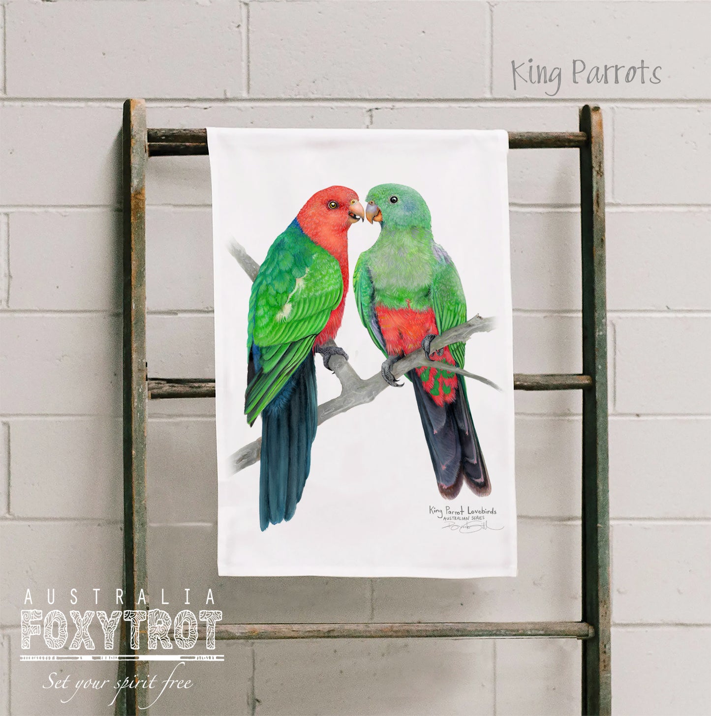 King Parrots Tea Towel