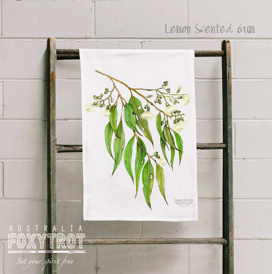 Lemon Scented Gum Tea Towel