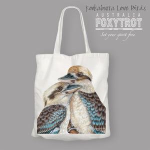 Kookaburra Love Birds Cotton Tote Bag