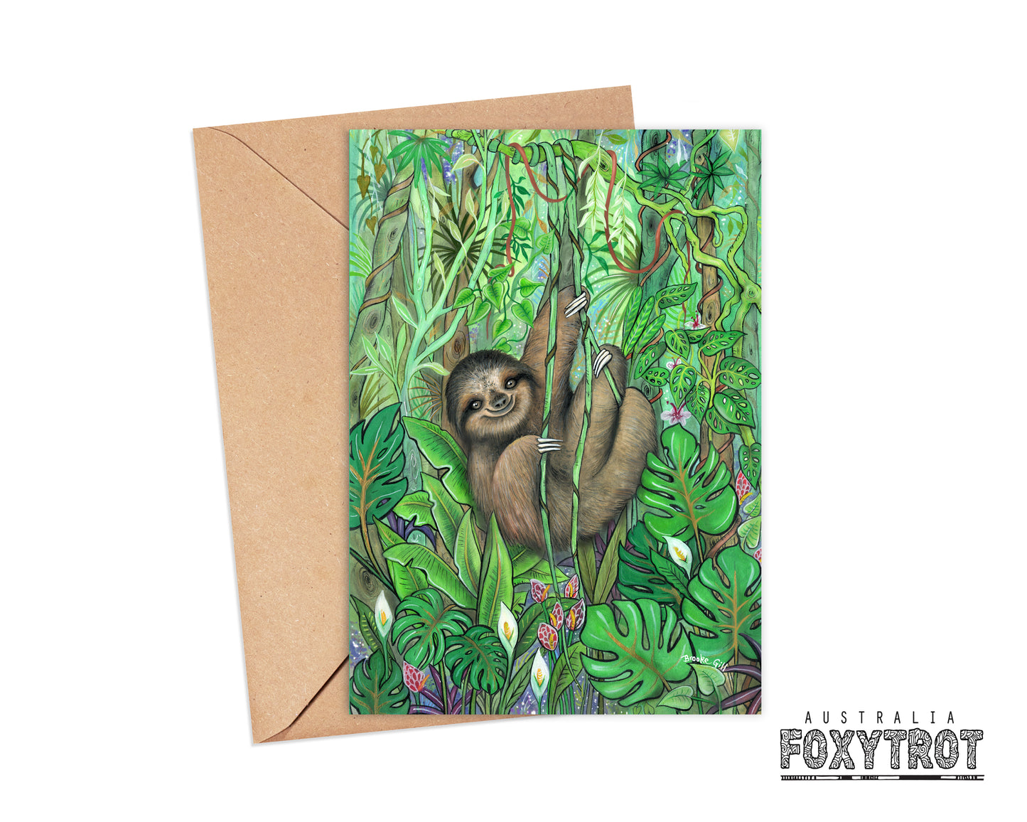 Jungle Sloth Card