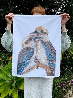 Kookaburra Lovebirds Tea Towel