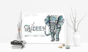 Custom Name Sample - ELEPHANT / Girl