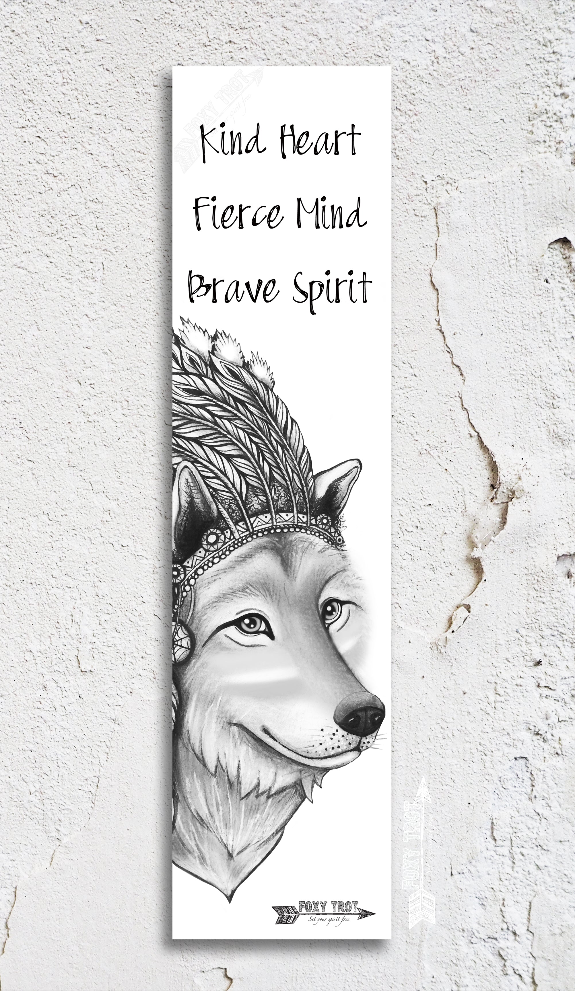 Chief Wolf Inspirational Bookmark
