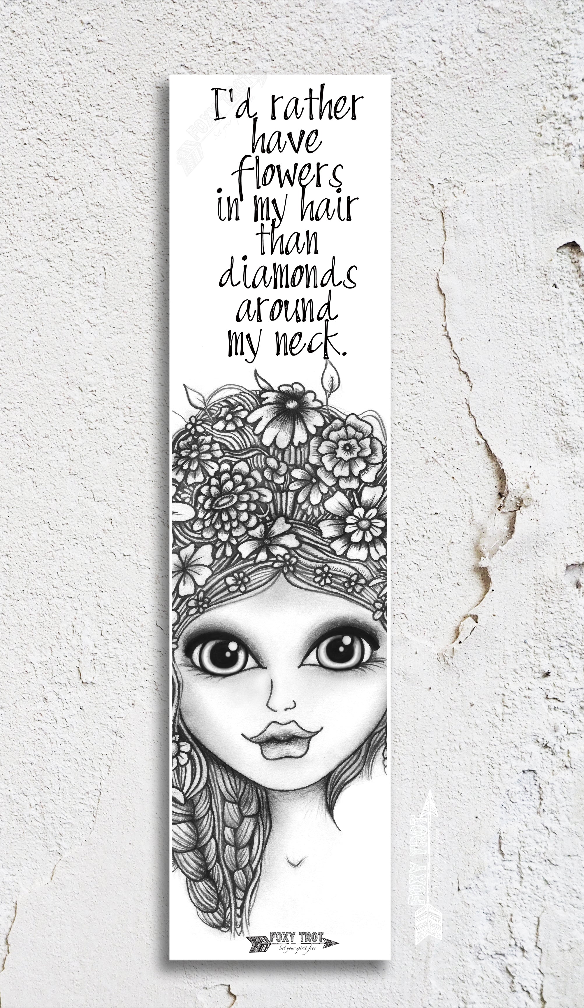 Flowers in her Hair Inspirational Bookmark