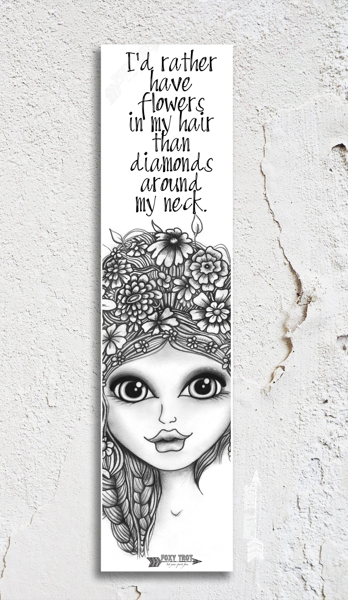 Flowers in her Hair Inspirational Bookmark