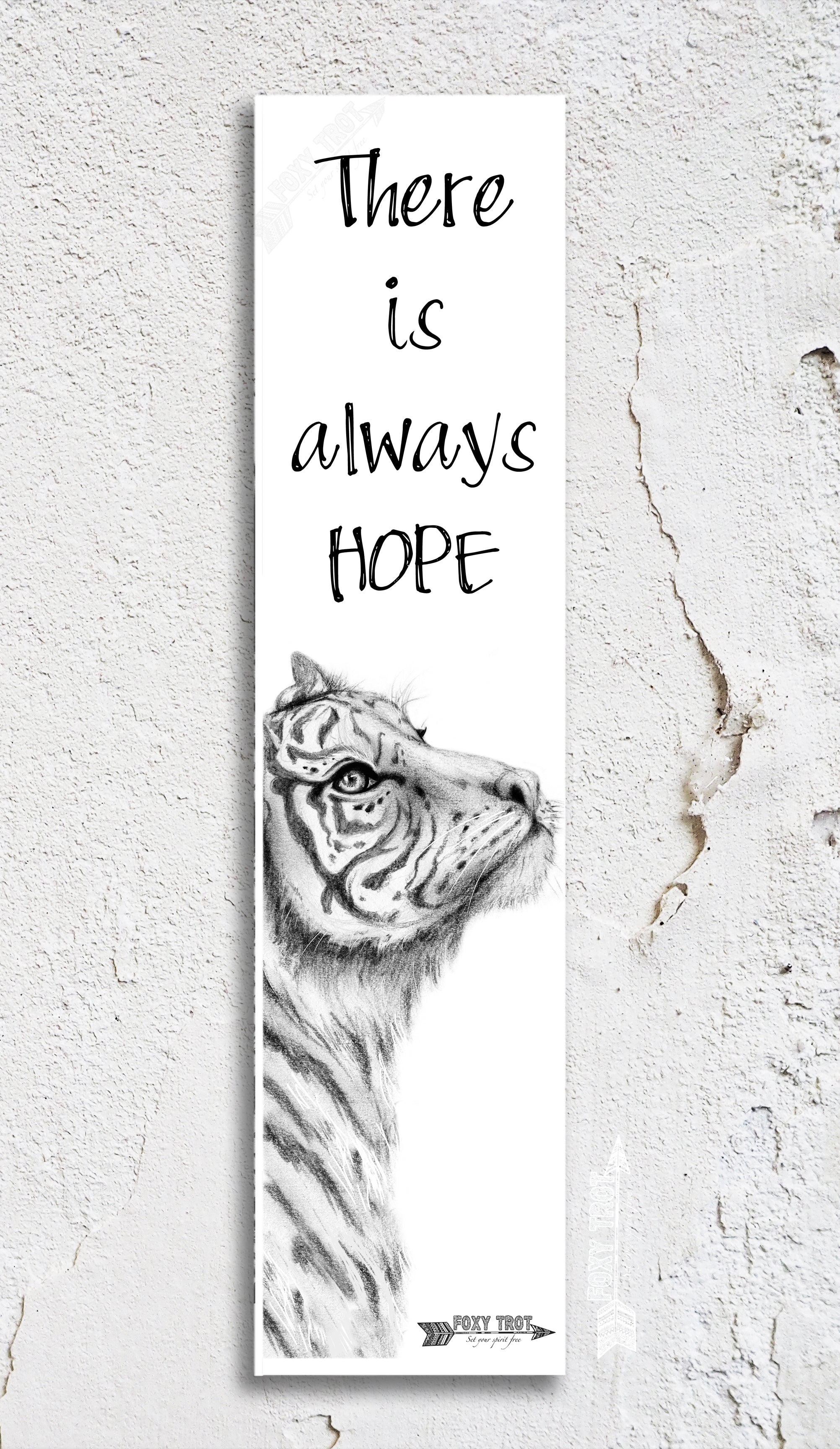 Hopeful Tiger Inspirational Bookmark