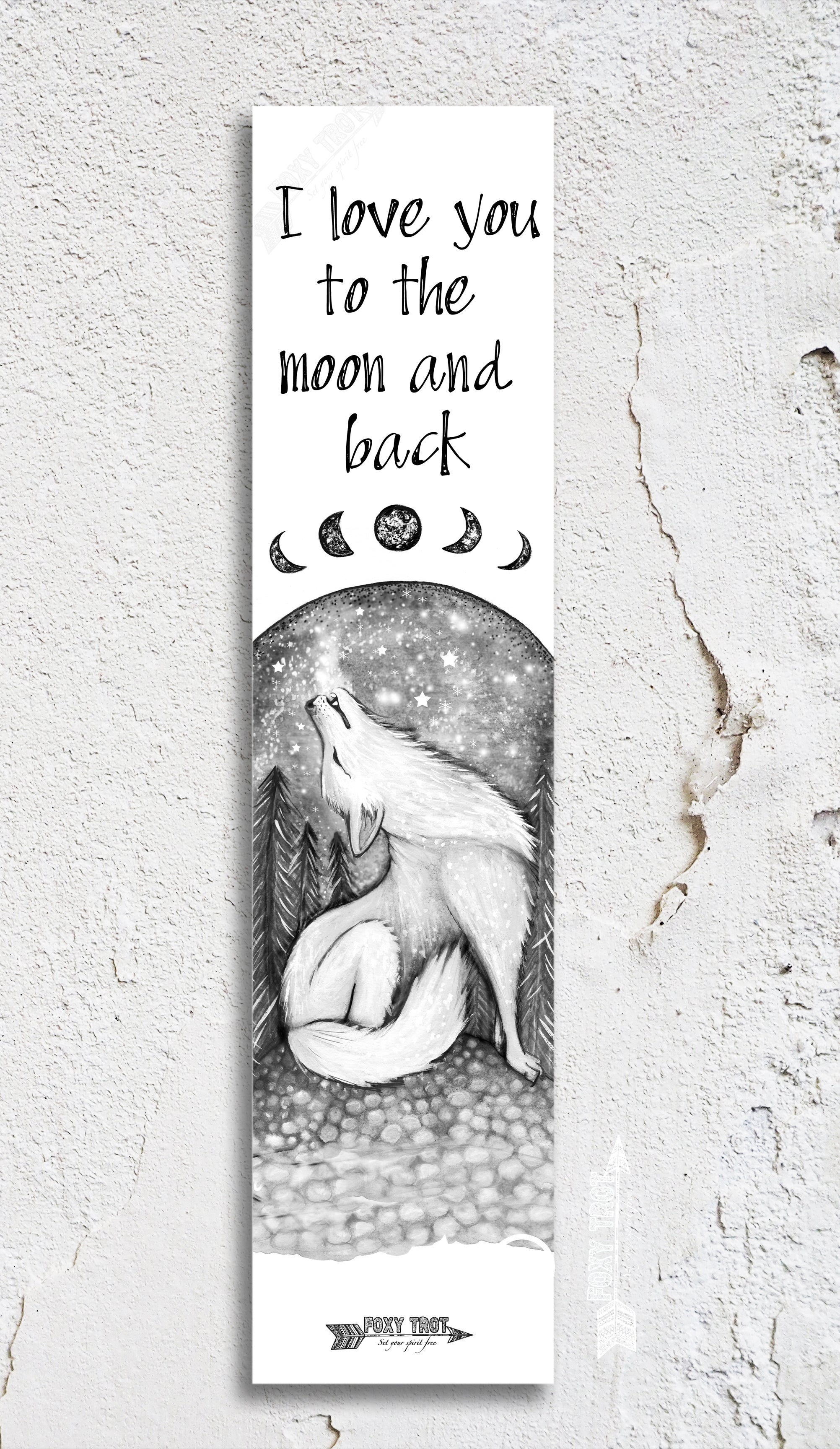 Moon and Back Inspirational Bookmark