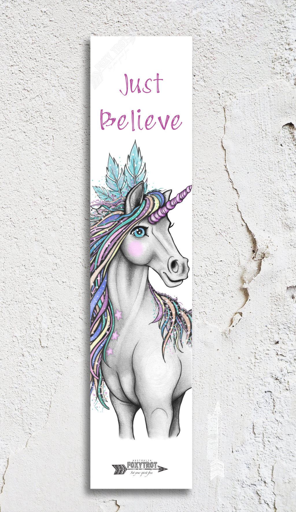 Just Believe Unicorn Inspirational Bookmark