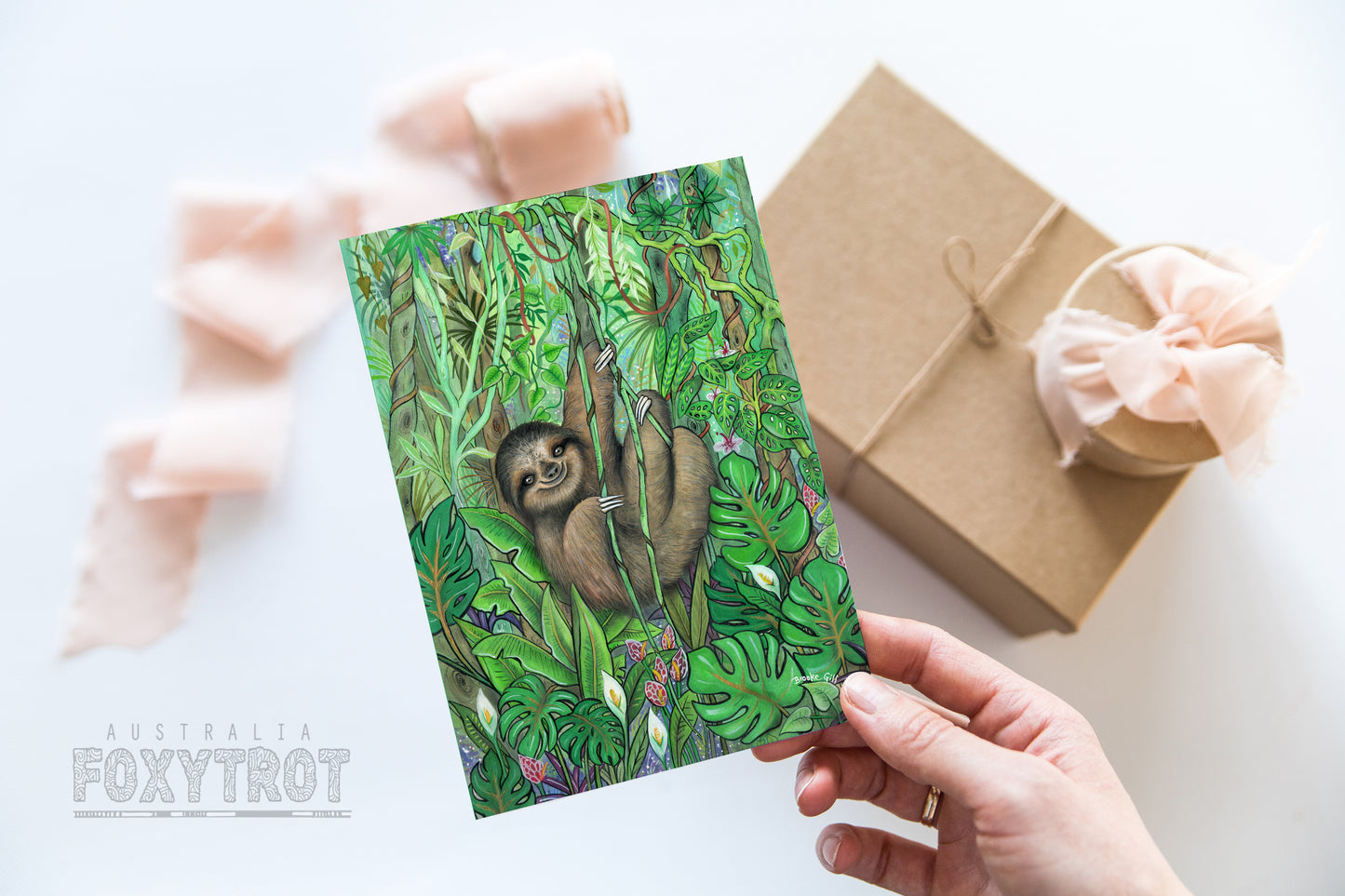Jungle Sloth Card