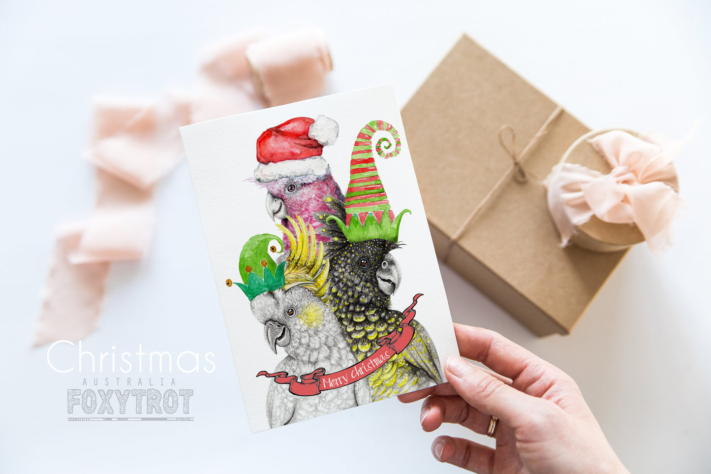 Cockatoos Christmas Card