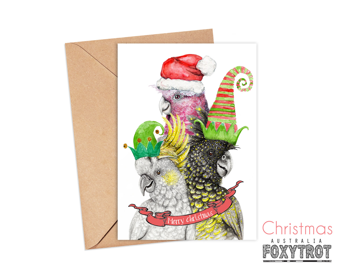 Cockatoos Christmas Card