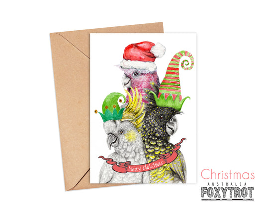 Cockatoos Christmas Card