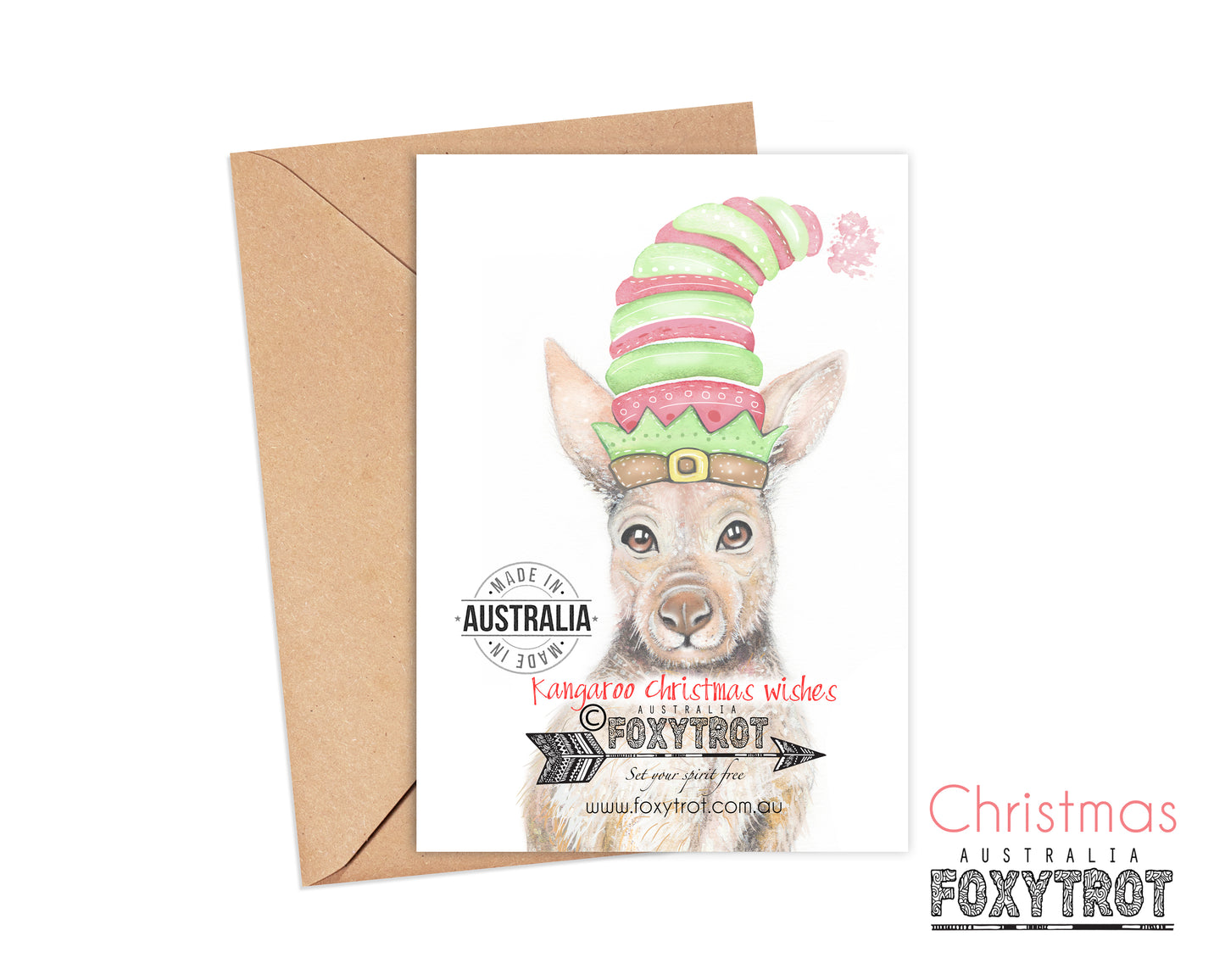 Kangaroo Christmas Card