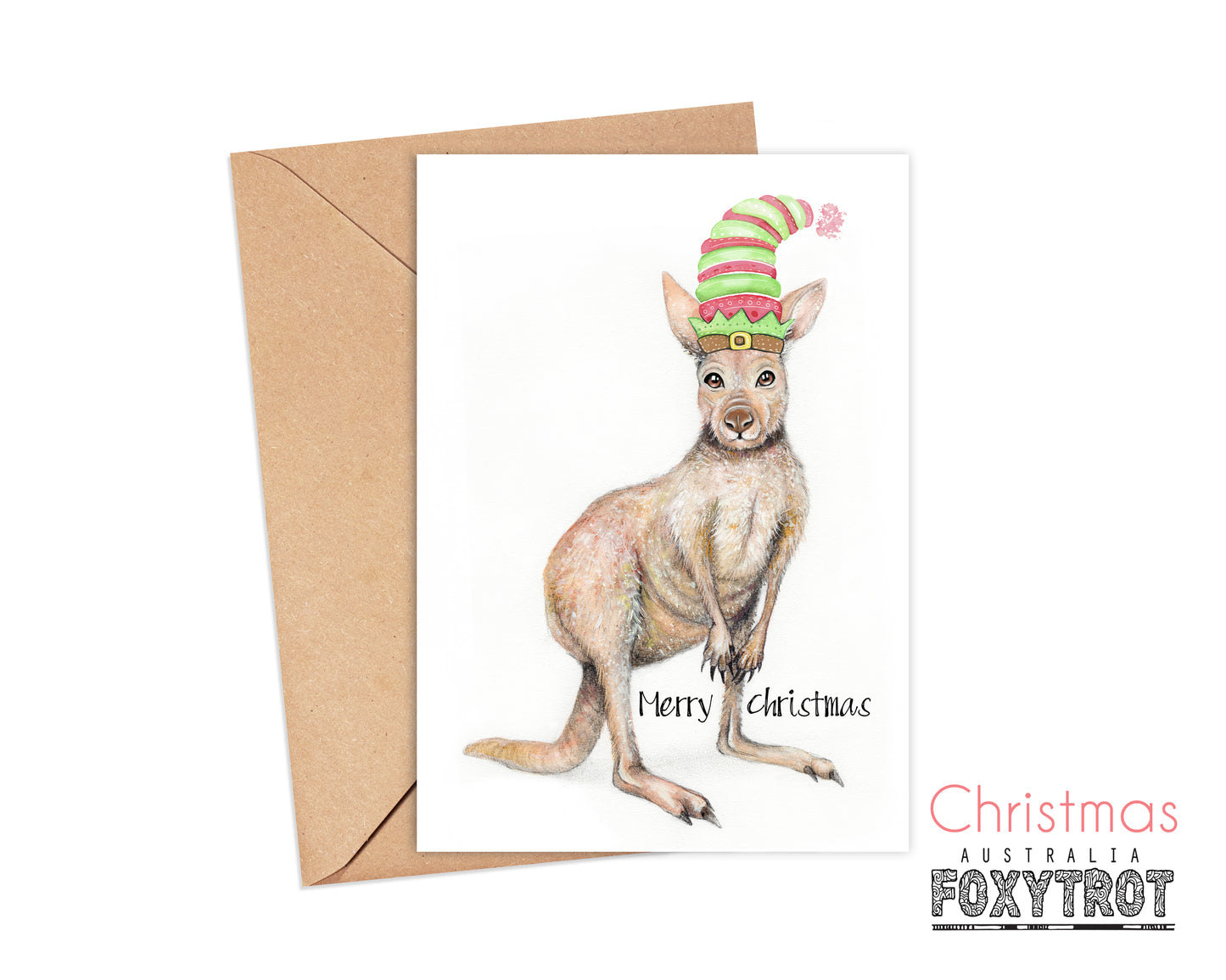 Kangaroo Christmas Card
