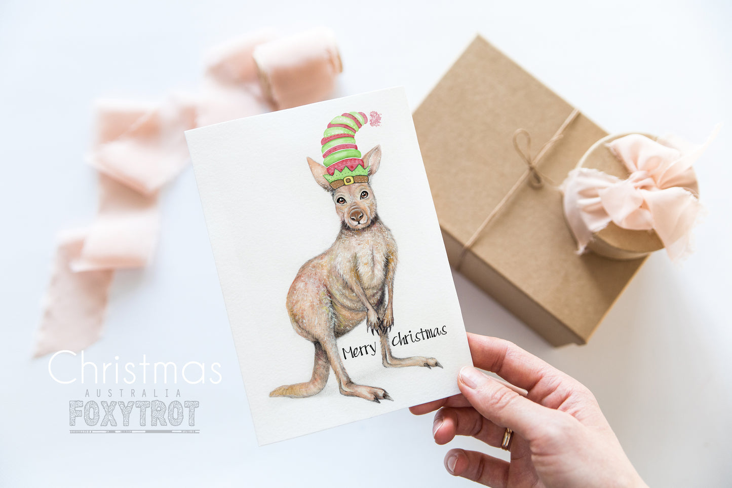 Kangaroo Christmas Card