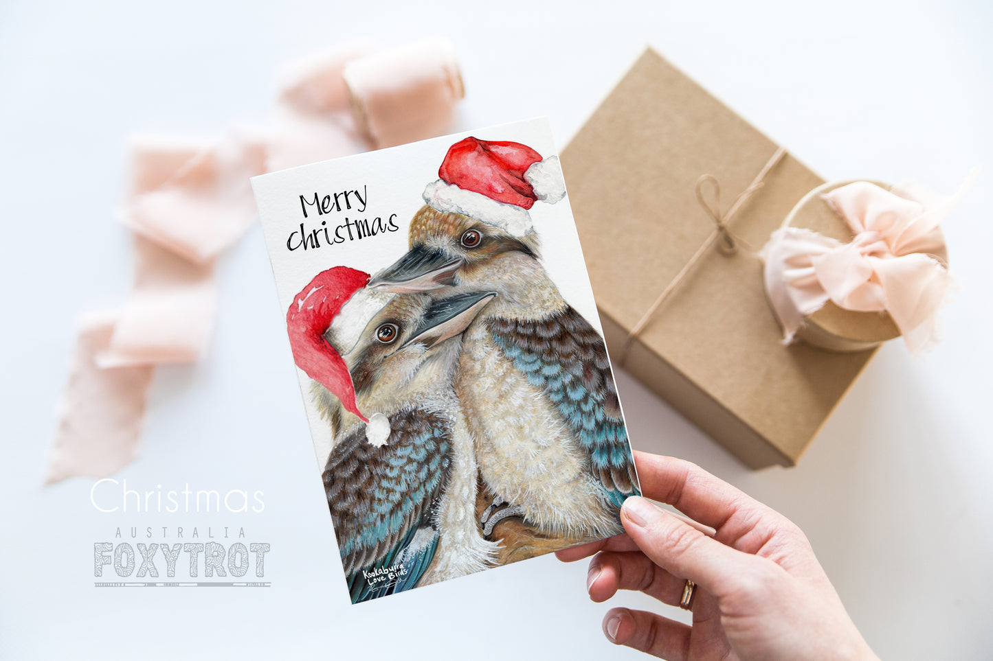 Christmas Kookaburra Lovebirds Card