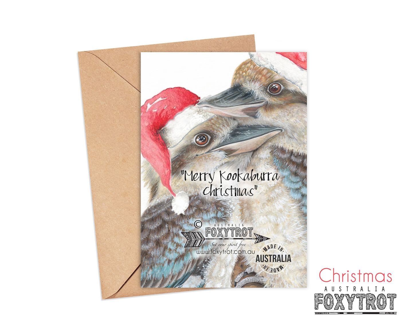 Christmas Kookaburra Lovebirds Card