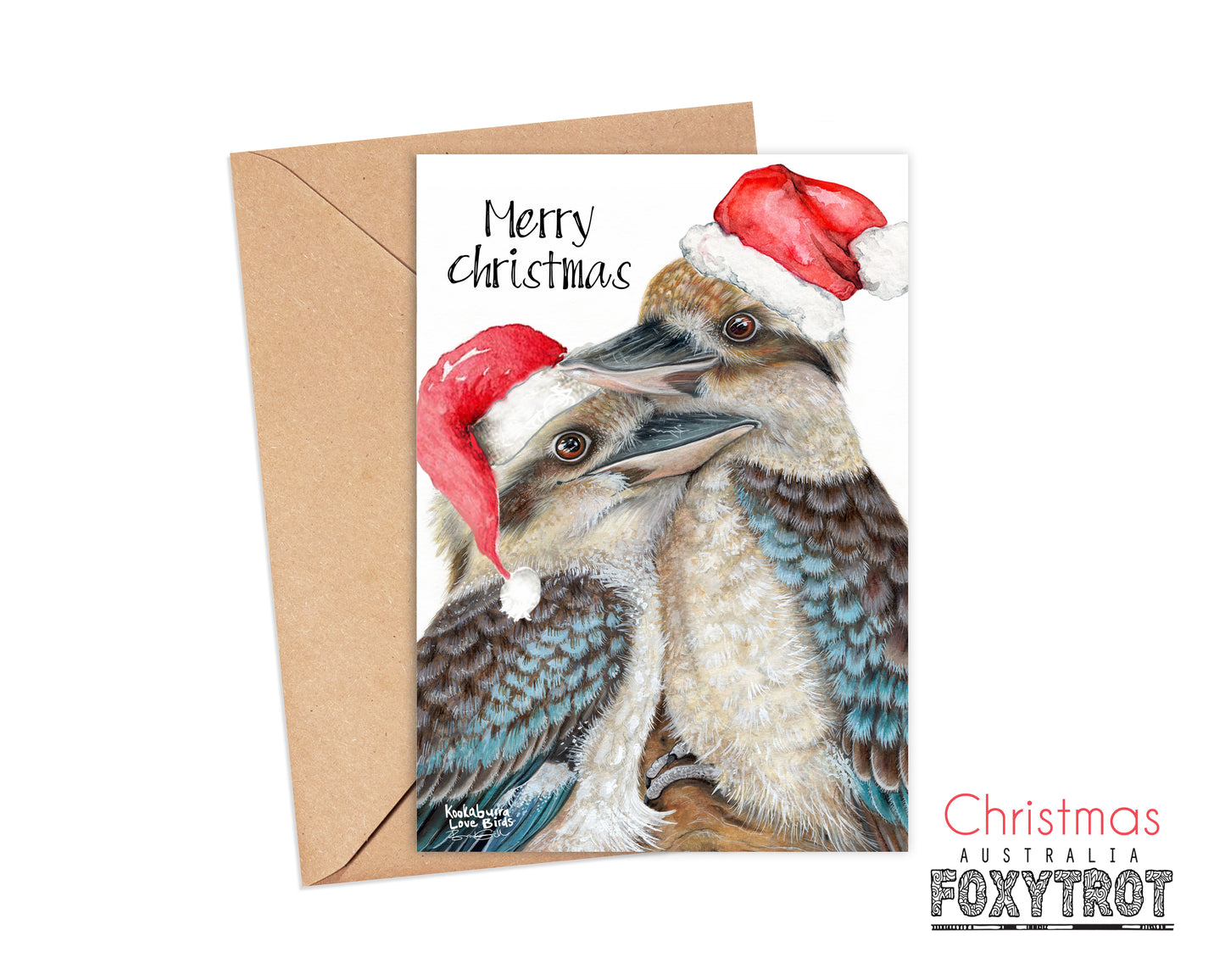 Christmas Kookaburra Lovebirds Card
