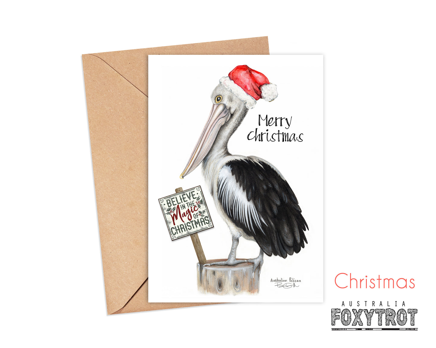 Australian Pelican Christmas Card