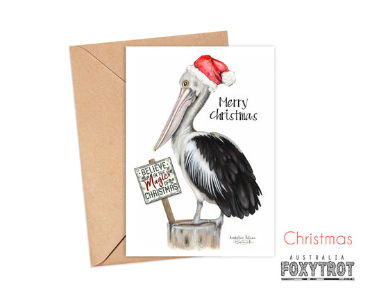 Australian Pelican Christmas Card