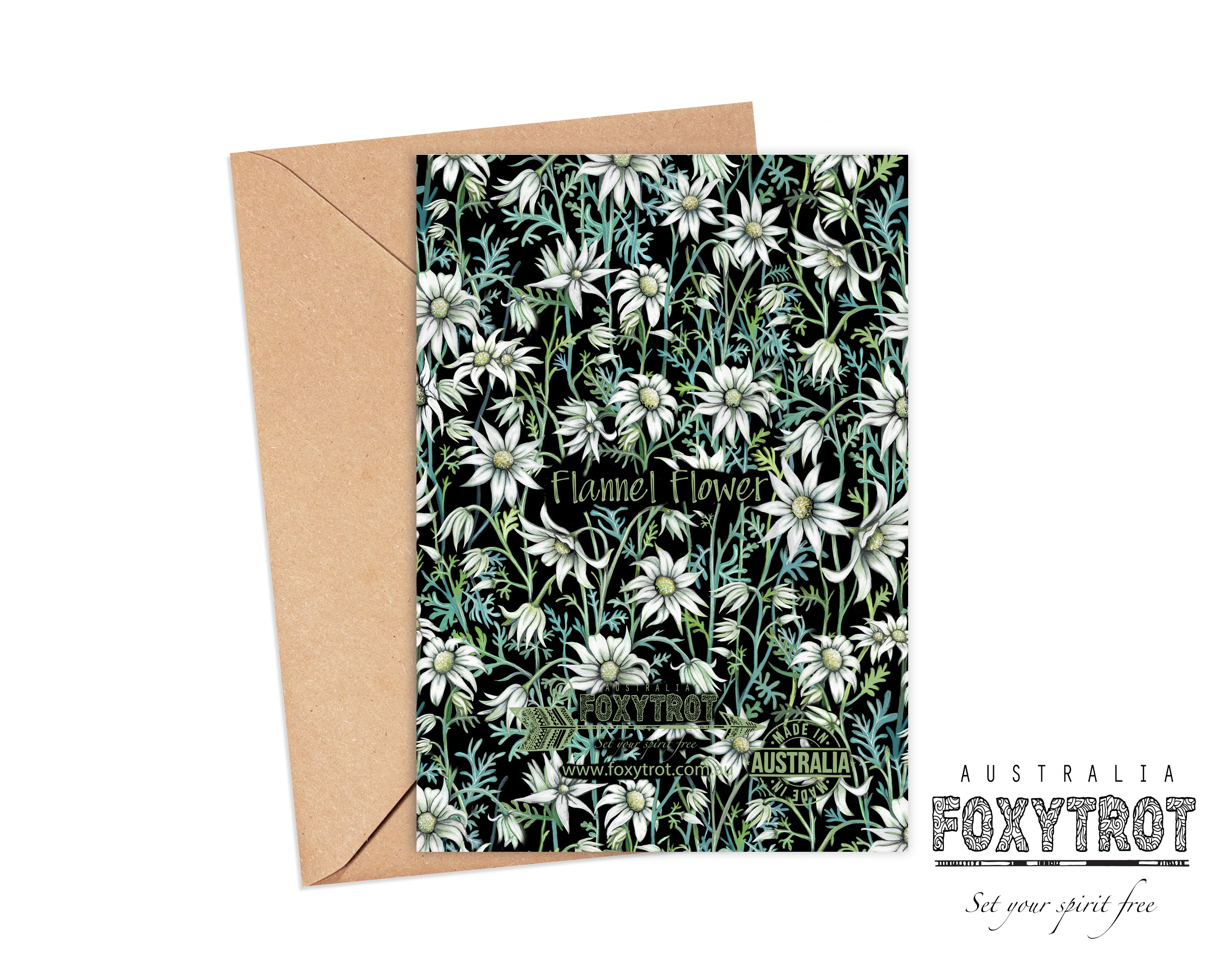 Flannel Flower Pattern Card