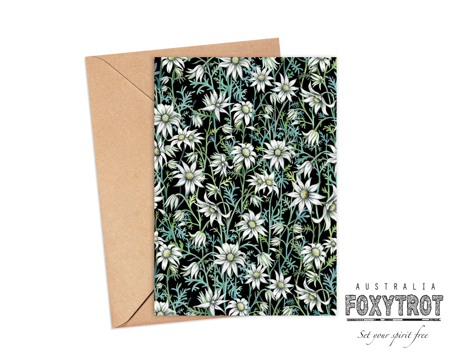 Flannel Flower Pom Pom Cushion on Black