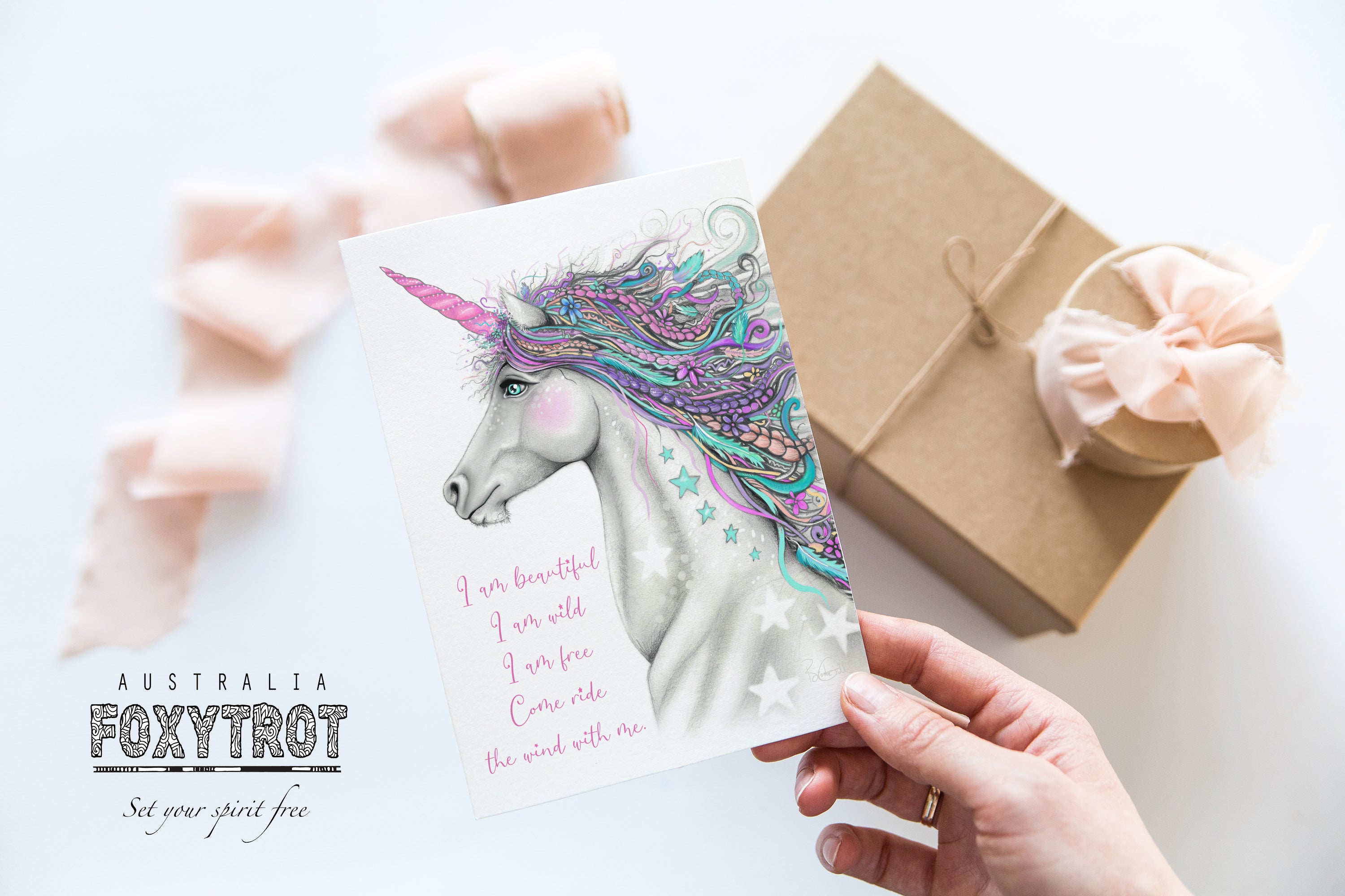 Free Spirited Unicorn Card
