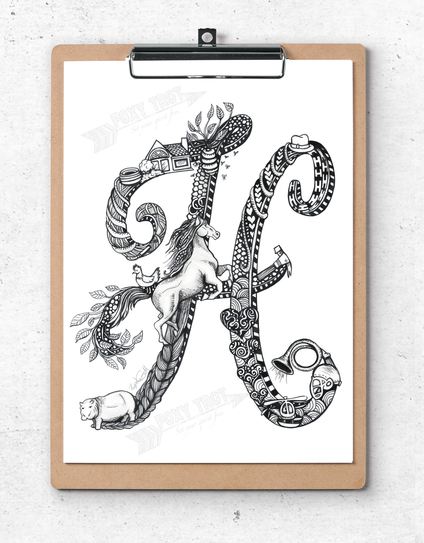 Inspirational Alphabet Bookmark H