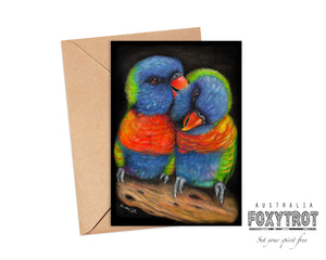 Lorikeet Love Birds Card